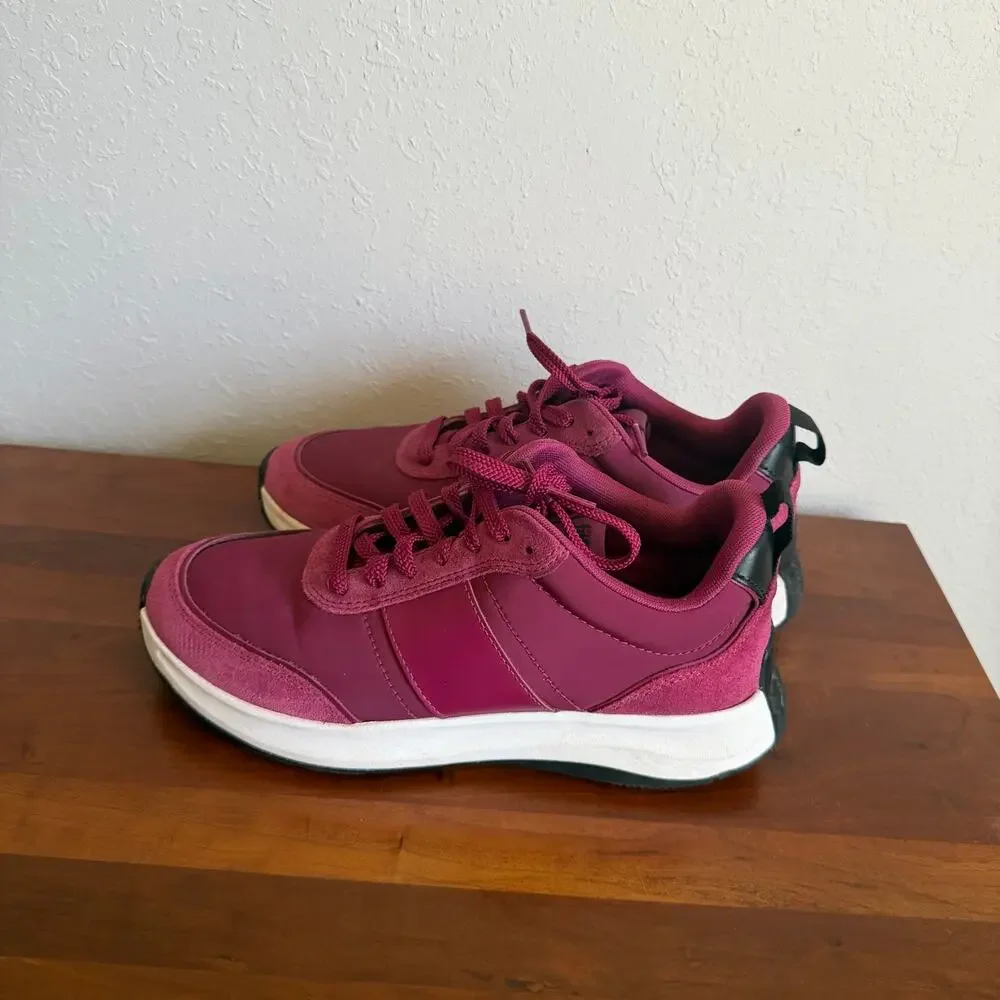 FitFlop FMode Flow Magenta Fabric Suede Leather Platform Trainer Sneaker Women 8